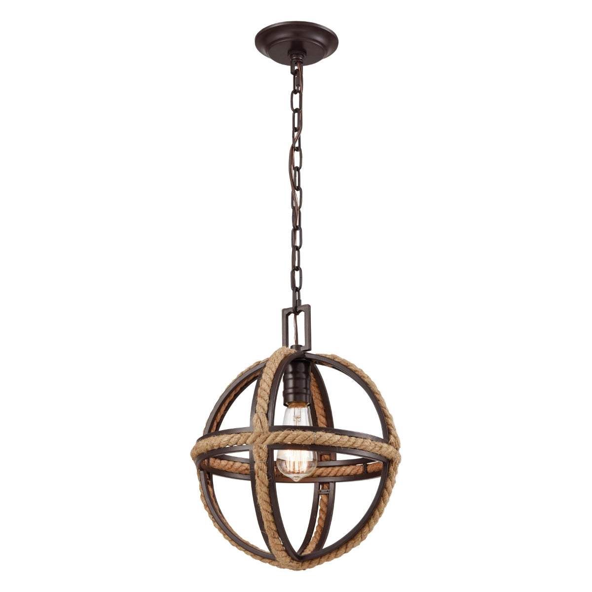 Natural Rope 1 Pendant Oil Rubbed Bronze
