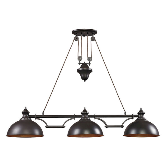 Farmhouse 3-Light Billiard Light in Oiled Bronze