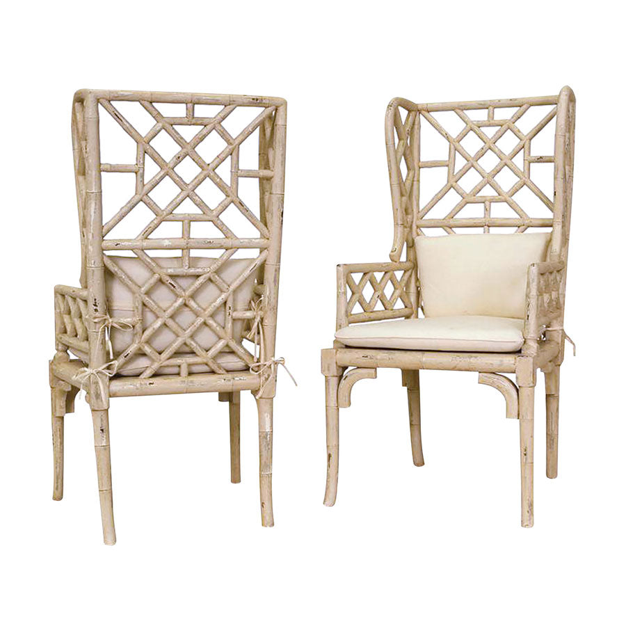 BAMBOO WING BACK CHAIR  - Set of 2