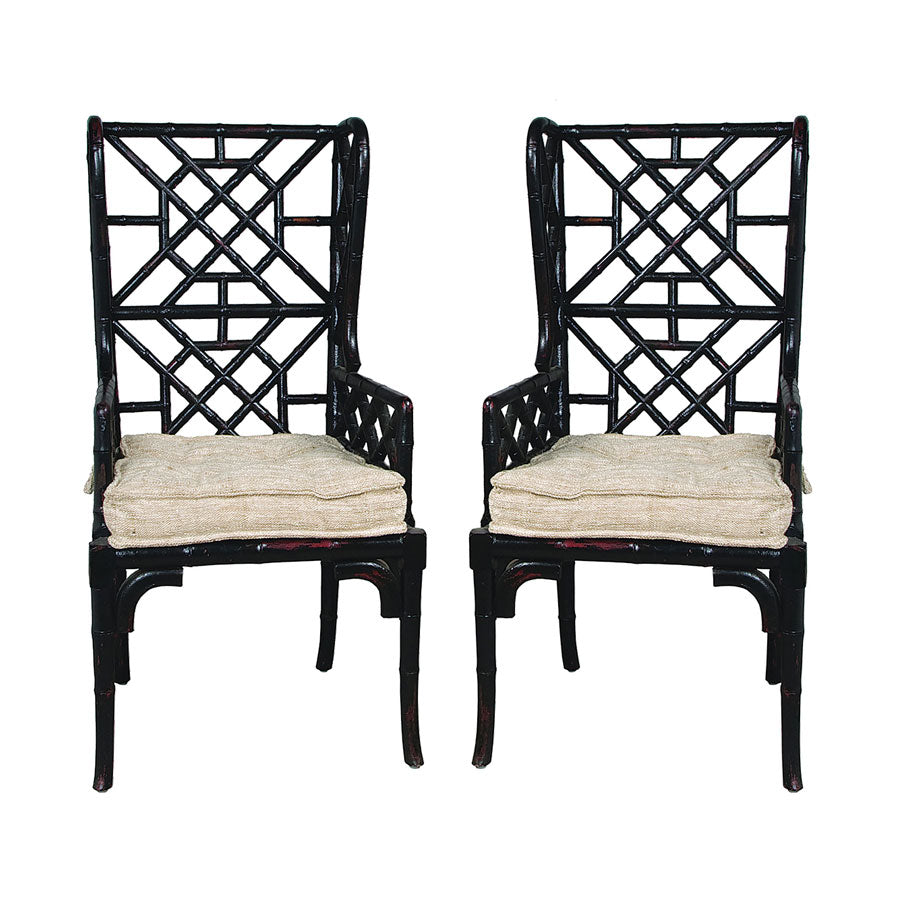 BAMBOO WING BACK CHAIR - Set of 2