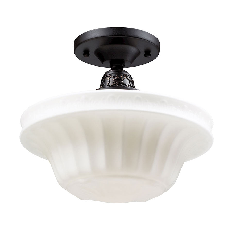 Quinton Parlor 1-Light Semi-Flush in Oiled Bronze