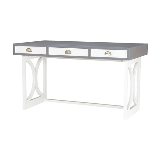 Whitney Writing Desk In Antique Smoke With Grain De Bois Cappucino Foam