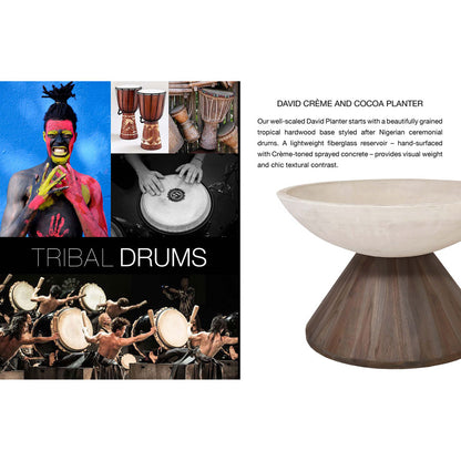 David Creme and Cocoa Concrete-Sprayed Fiberglass and Teak Wood Planter