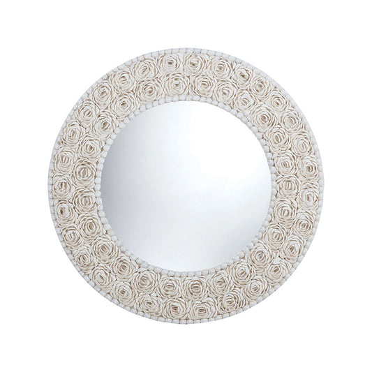 Floral Pattern Clam Shell Framed Mirror