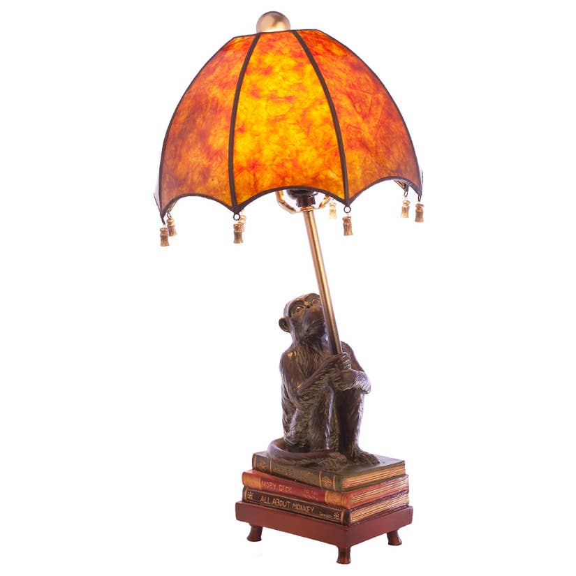 Mica Shade Monkey Lamp