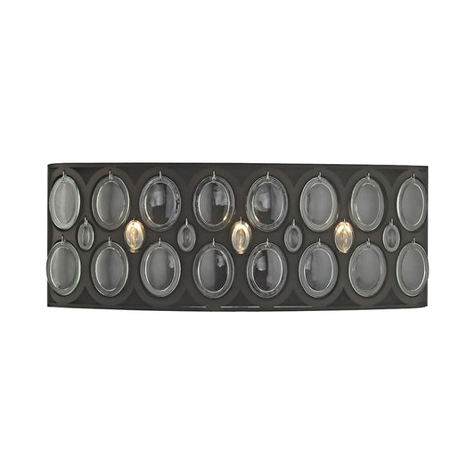 Serai 3 Light Vanity in Oil Rubbed Bronze with Clear Glass