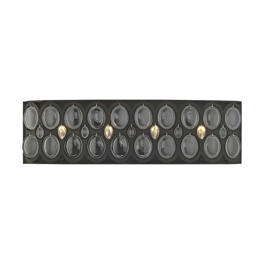 Serai 4 Light Vanity in Oil Rubbed Bronze with Clear Glass
