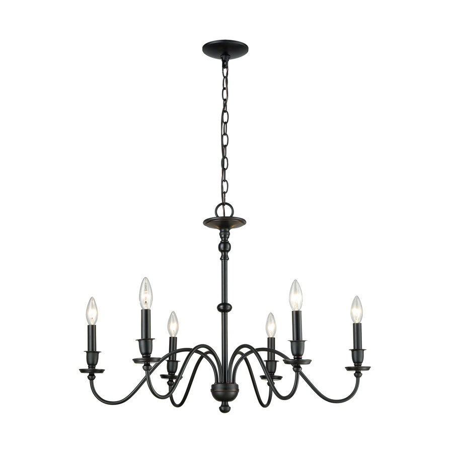 Collins 6 Chandelier Matte Black
