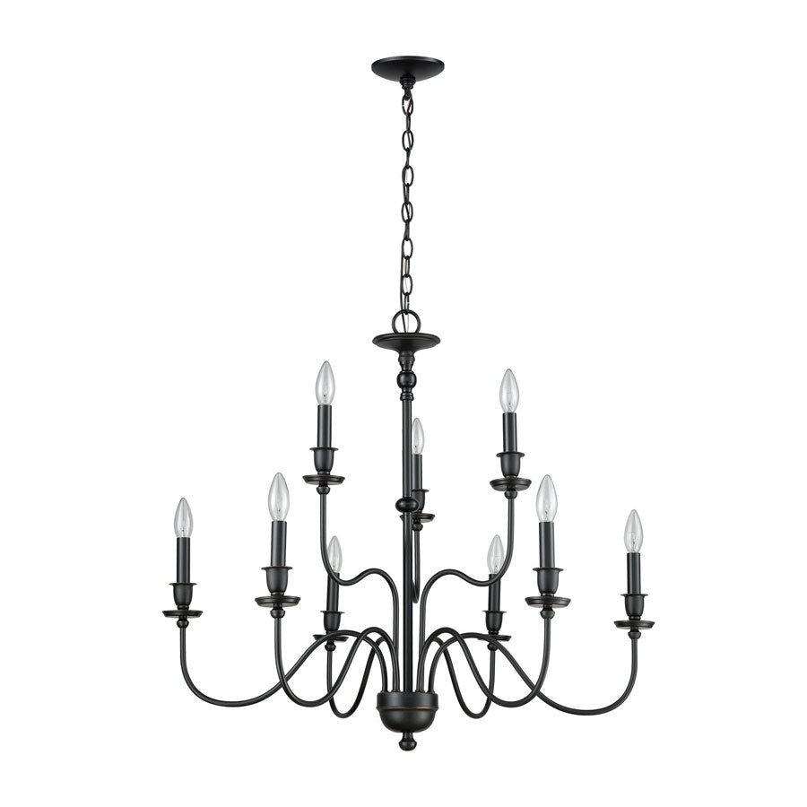 Collins 9 Chandelier Matte Black