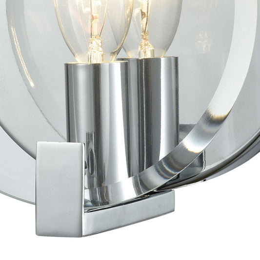 Clasped Glass 1 Vanity Polished Chrome