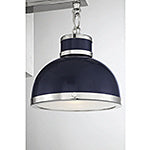 Corning 1-Light Wall Sconce in Navy with Polished Nickel Accents