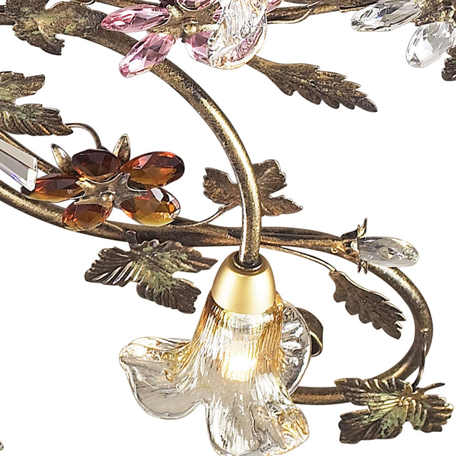 Brillare Collection 4-Light Flush Mount Highlighted By Multi-Colored Crystal Flo