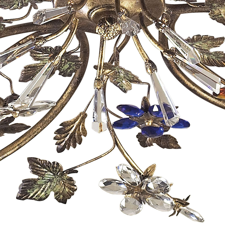 Brillare Collection 4-Light Flush Mount Highlighted By Multi-Colored Crystal Flo