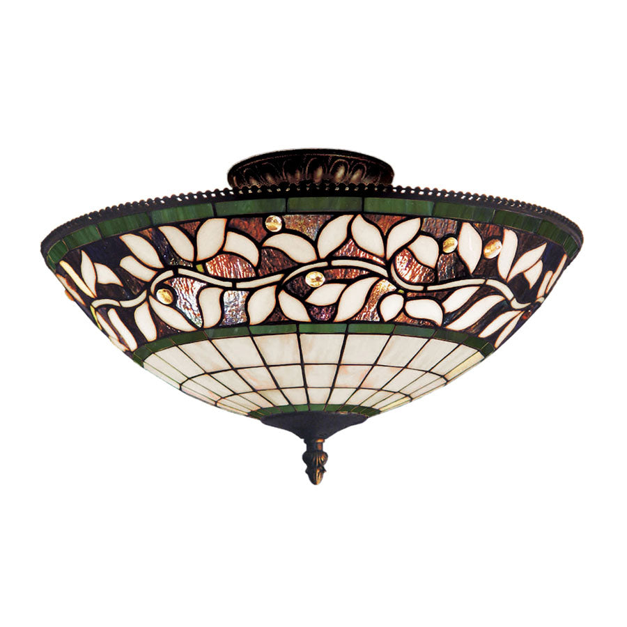 English Ivy 3-Light Semi-Flush in Tiffany Bronze