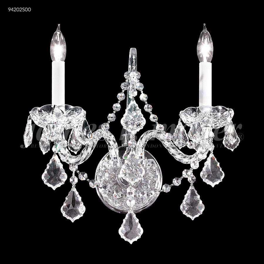 Vienna Glass Arm 2 Arm Wall Sconce - Swarovski crystals (Clear)
