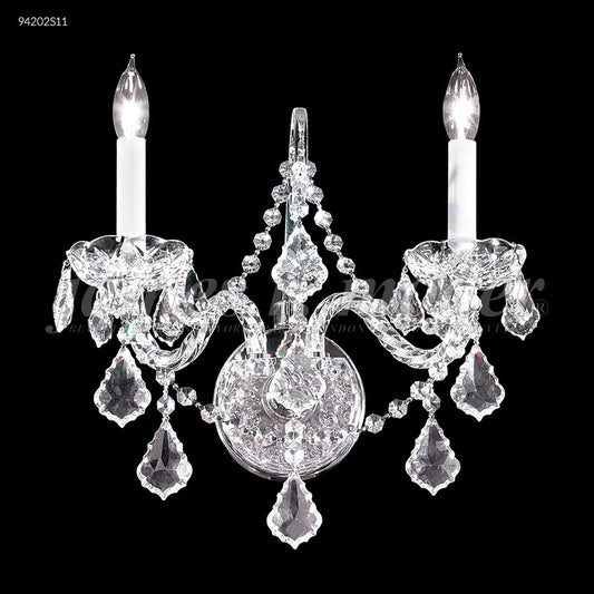 Vienna Glass Arm 2 Arm Wall Sconce - SPECTRA CRYSTAL by Swarovski -Clear