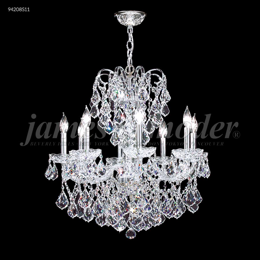 Vienna 8 Glass Arm Chandelier - SPECTRA CRYSTAL by Swarovski -Clear