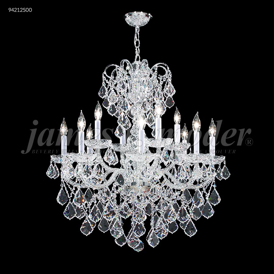 Vienna 12 Glass Arm Chandelier - Swarovski crystals (Clear)