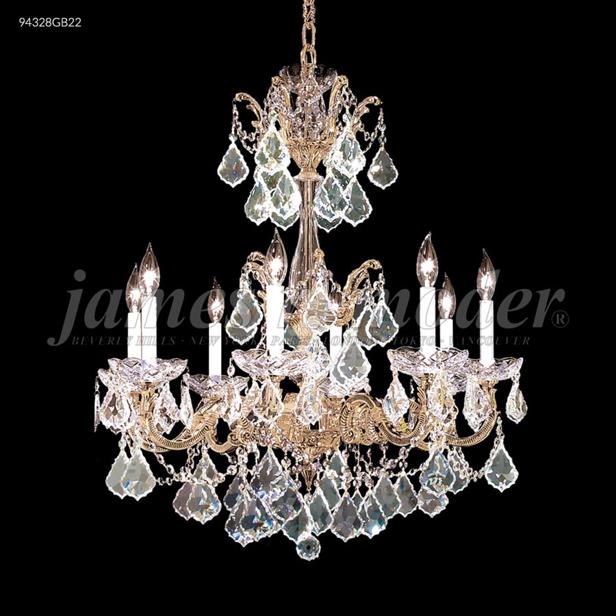 Madrid Cast Brass 8 Arm Chandelier - IMPERIAL Crystal (Golden Teak)