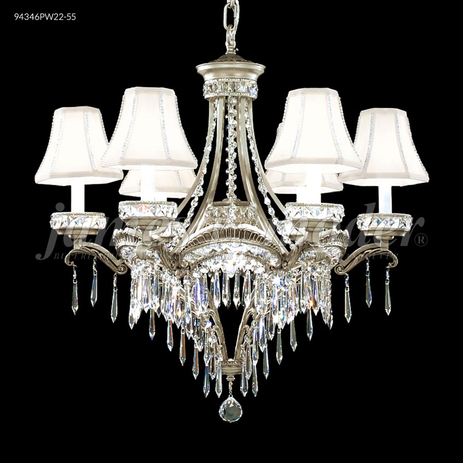 Dynasty Cast Brass 6 Arm Chandelier  - Swarovski crystals (Clear)