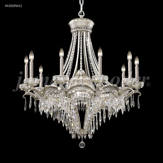 Dynasty Cast Brass 12 Arm Chandelier  - SPECTRA CRYSTAL by Swarovski -Clear