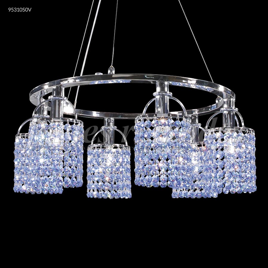Tekno Mini Chandelier w/6 Round Heads - Swarovski crystals (Blue Violet)