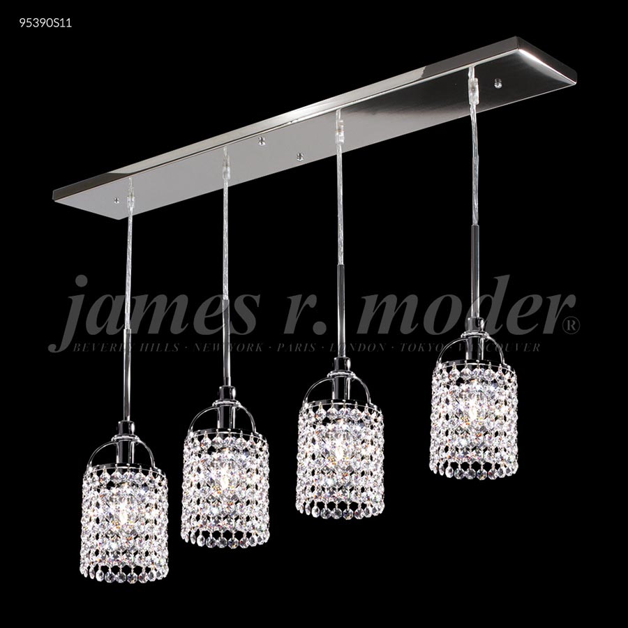 Tekno Mini Bar with 4 Round Heads - Swarovski crystals (Jet Black)