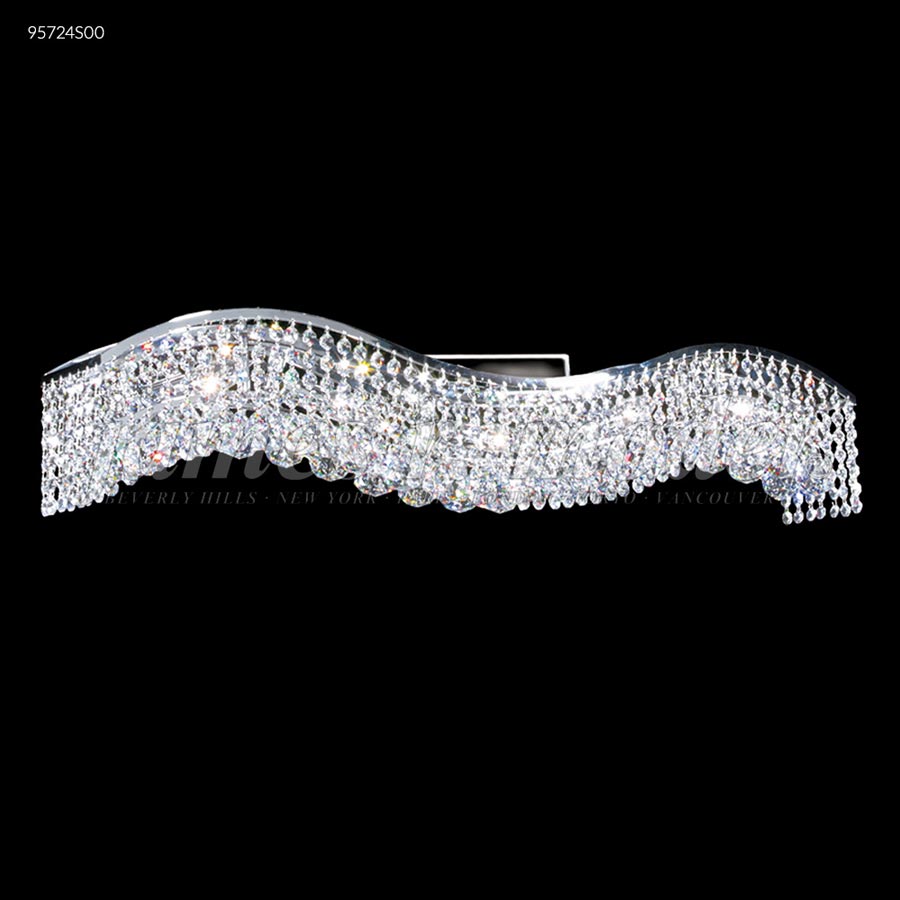 Fashionable Broadway Wave Vanity Bar - Swarovski crystals (Clear)