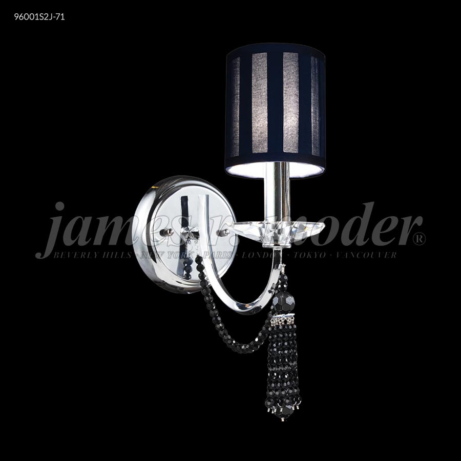 Tassel Collection 1 Arm Wall Sconce - IMPERIAL Crystal (Jet Black)