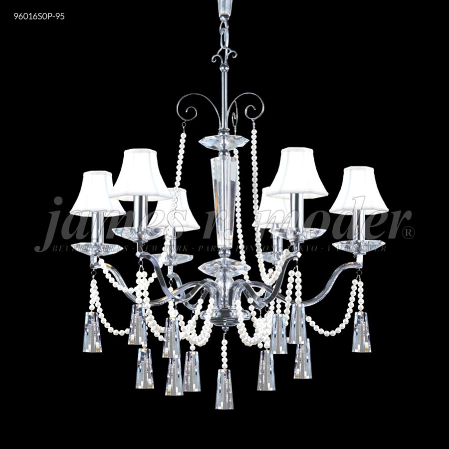 Pearl Collection 6 Arm Chandelier - Swarovski crystals (Clear)