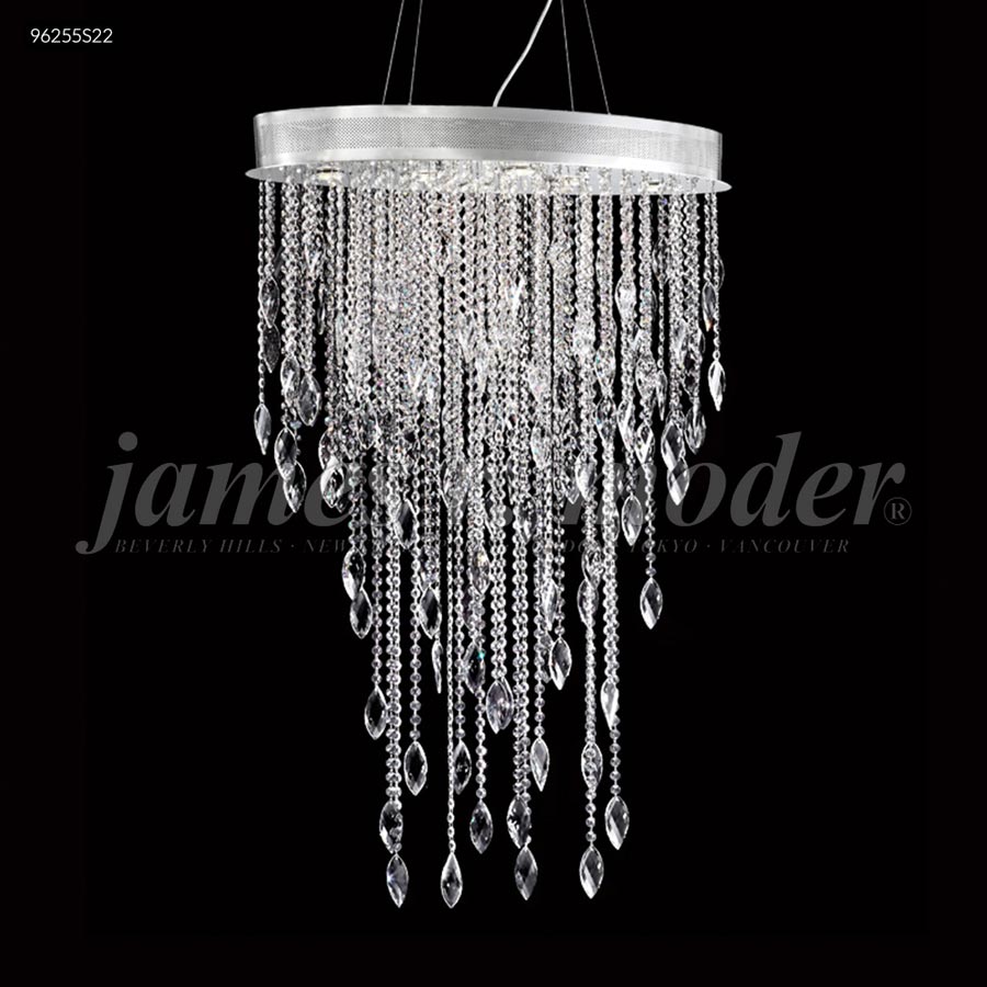 Oval Sculptured Leaf Chandelier - IMPERIAL Crystal (Clear)