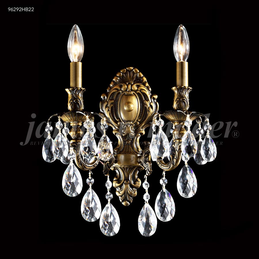 Nova Paris 2 Arm Cast Brass Sconce - IMPERIAL Crystal (Clear)
