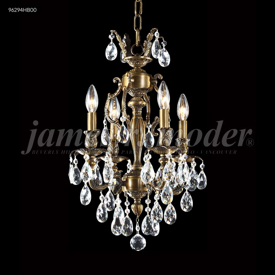 Nova Paris 4 Arm Cast Brass Pendant - Swarovski crystals (Clear)