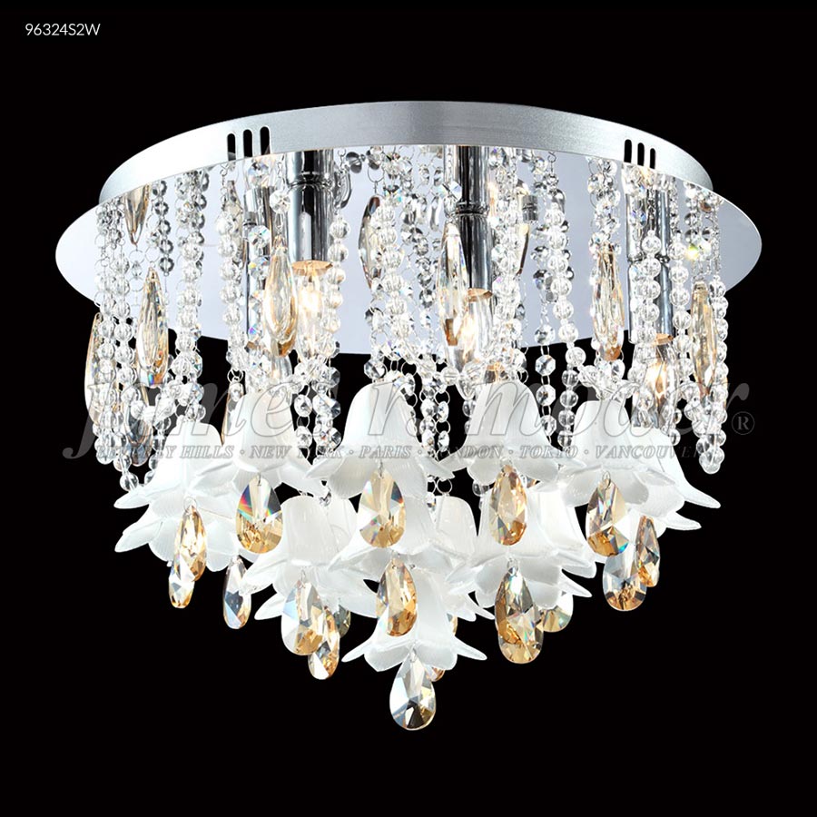 Murano Collection Flush Mount - Swarovski Med Sapphire &White Bells