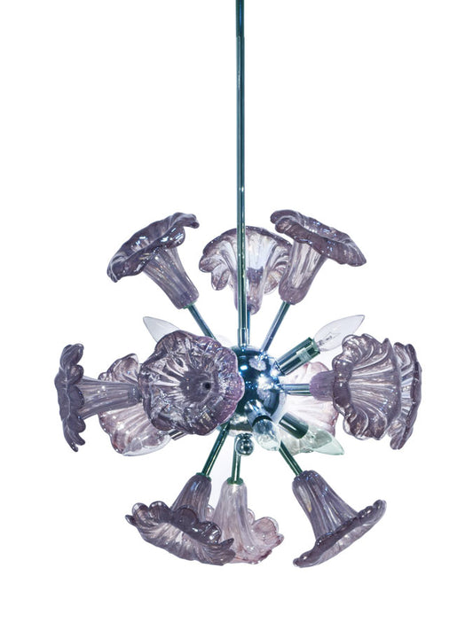 Yuri Purple 6-Light 20"W Hand Blown Art Glass Hanging Fixture