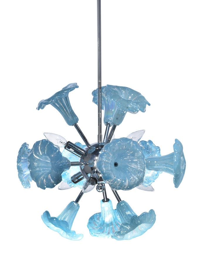 Yuri Blue 6-Light 20"W Hand Blown Art Glass Hanging Fixture