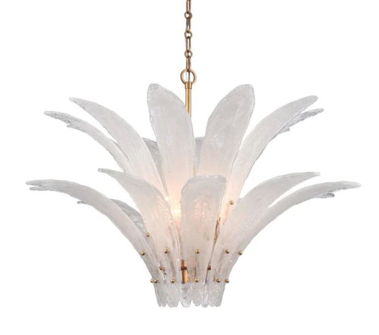 39" Artic Mist Hand Formed Glass Chandelier