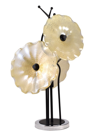 Beige Feather 27"H Hand Blown Art Glass Table Lamp