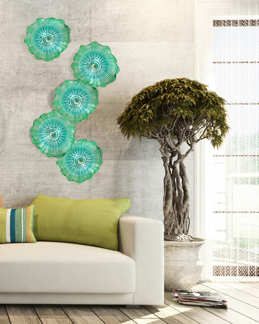 Waterfront 16"D Hand Blown Art Glass Wall Decor