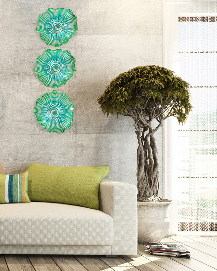 Waterfront 20"D Hand Blown Art Glass Wall Decor