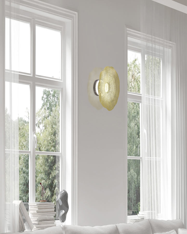 Beige Feather 16"D LED Art Glass Wall Light Fixture