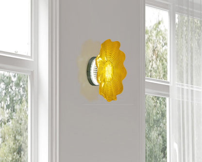 Tawney Gold 12"D LED Art Glass Wall Light Fixture