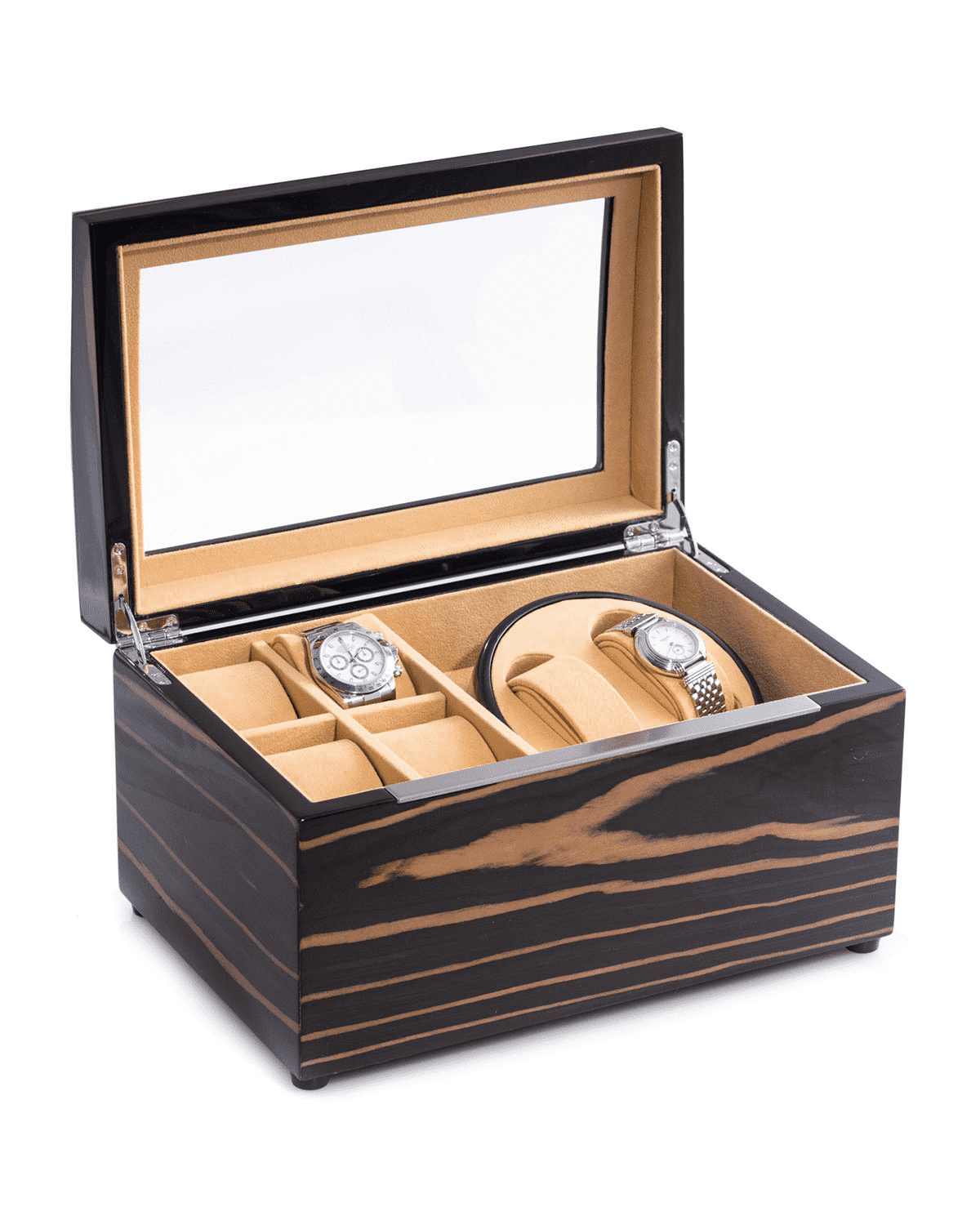 LACQUERED BURL WOOD WATCH BOX