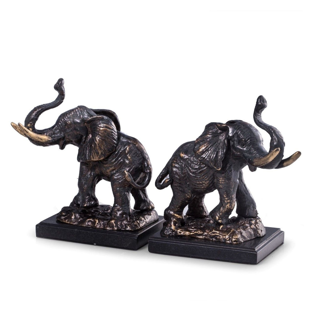 Cast Metal Elephant Bookends