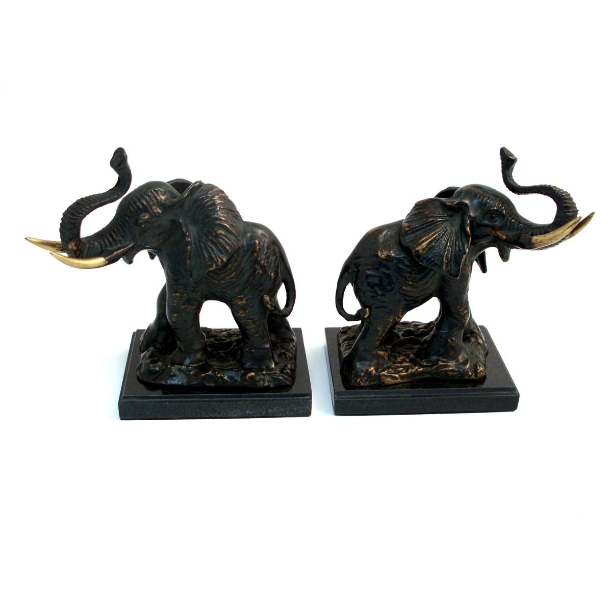 Cast Metal Elephant Bookends
