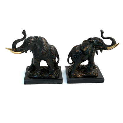 Cast Metal Elephant Bookends