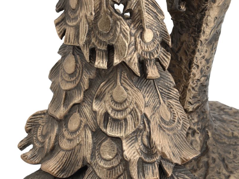 Cast Aluminum Sculptural Peacock Accent Table