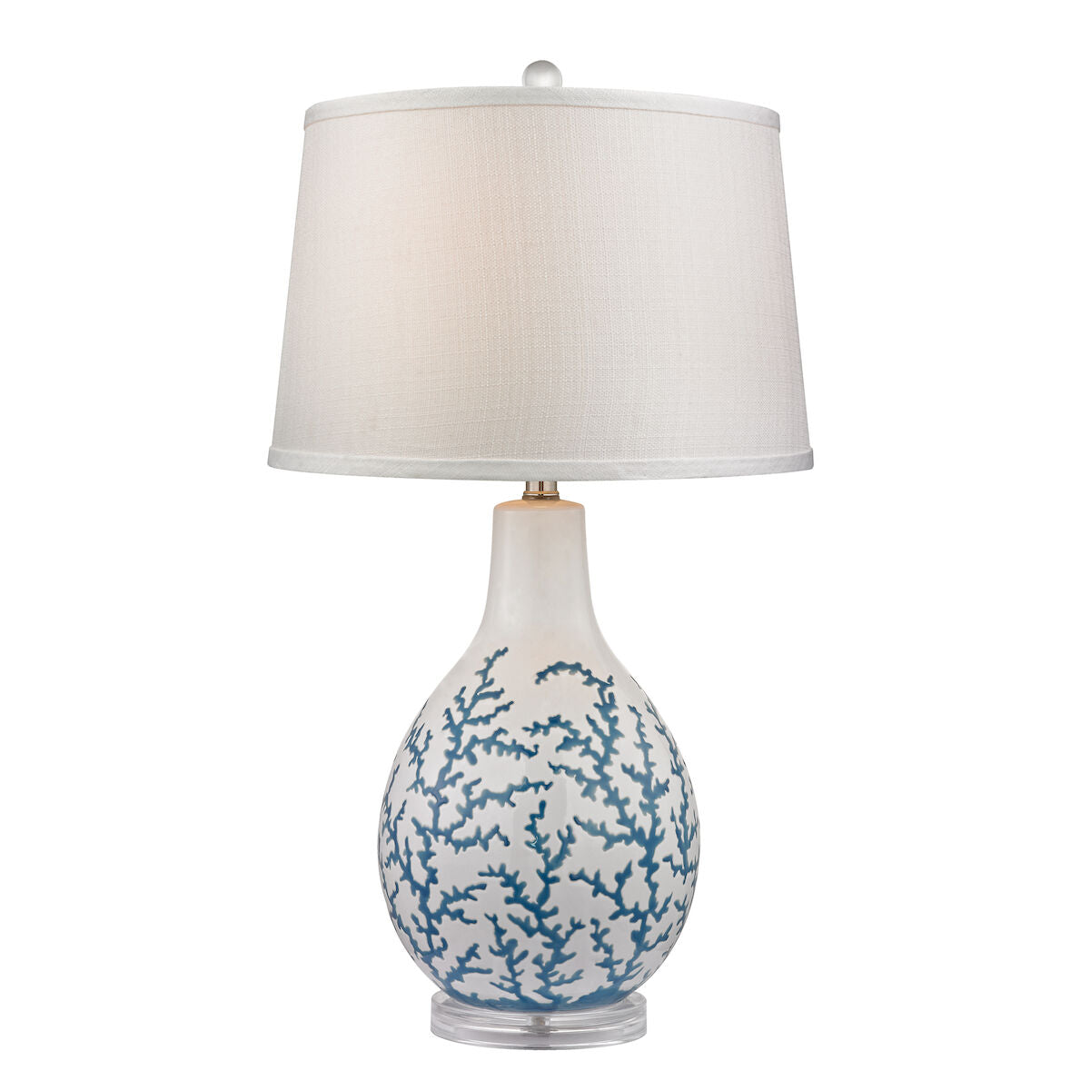 BLUE CORAL CERAMIC TABLE LAMP WITH ACRYLIC BASE