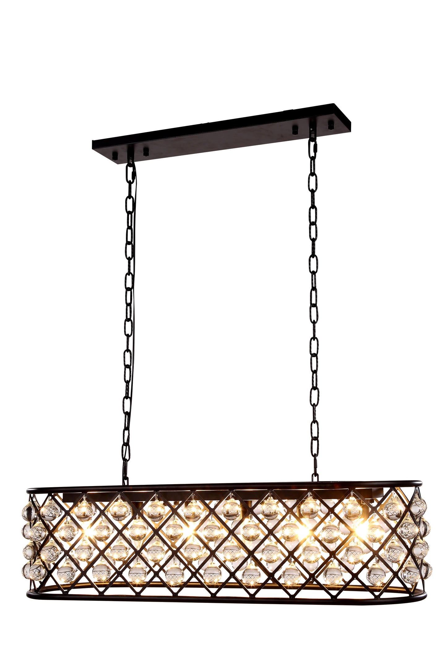 Madison 6 light Matte Black Chandelier Clear Royal Cut Crystal