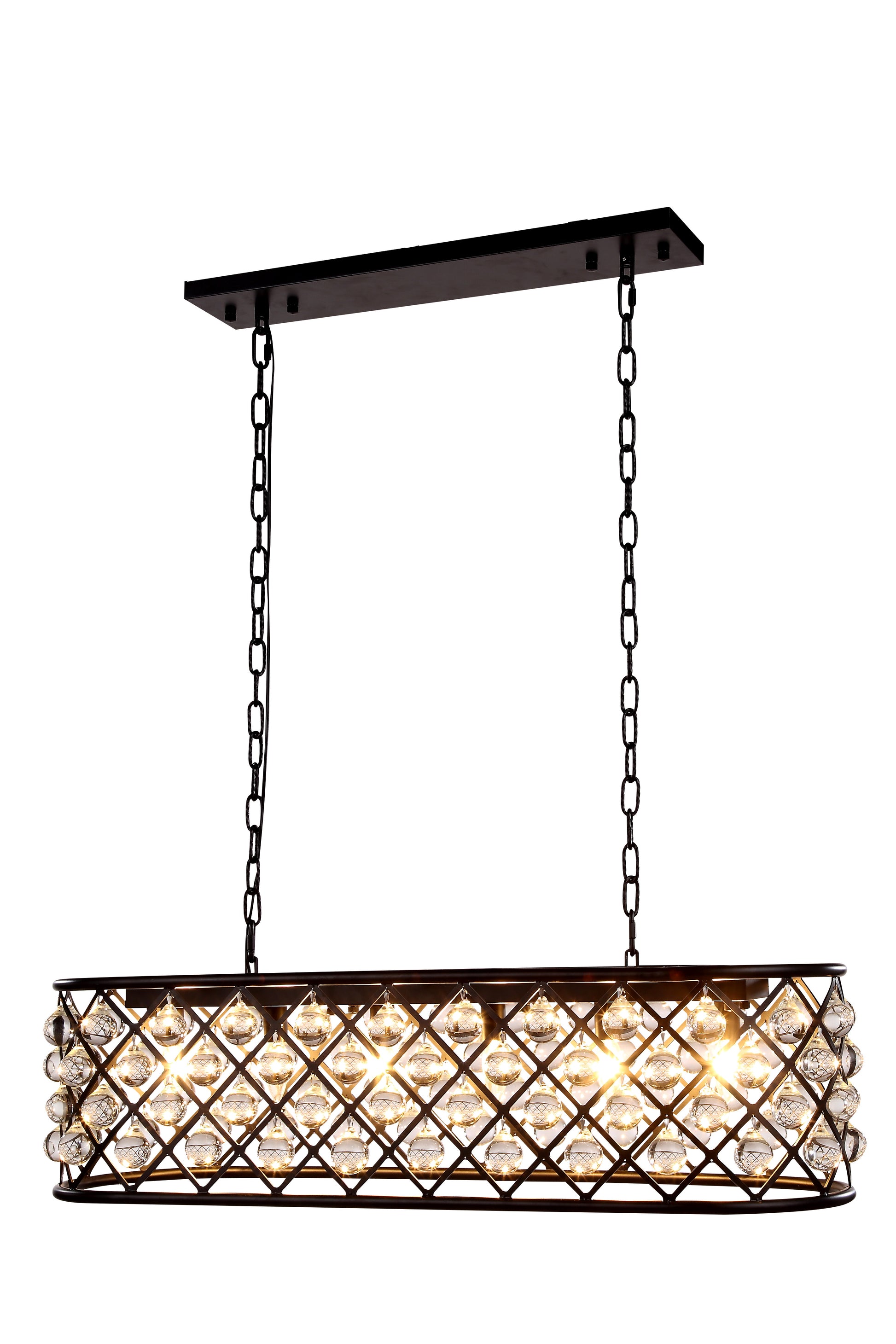 Madison 6 light Matte Black Chandelier Clear Royal Cut Crystal